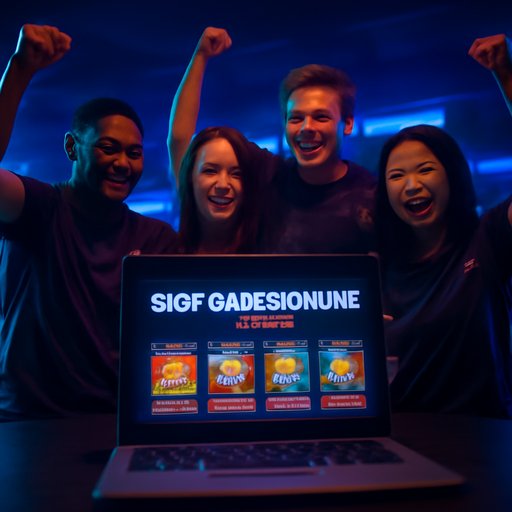 slot games online promo banner on laptop screen