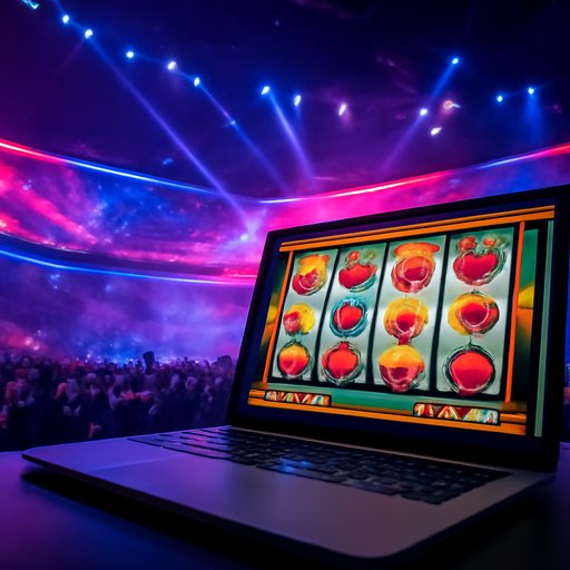 slot games online slot reels on laptop
